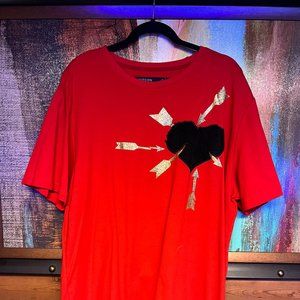 Hudson Embroidered Arrows and heart T-Shirt SZ2XL